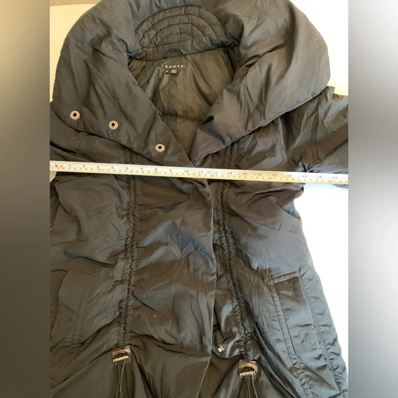Theory black puffer/ parka  Down Filled coat size small. "Bartie Haven" - Picture 15 of 17